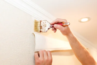 Pose de papier peint à la Prétière — revêtements muraux et toiles de verre